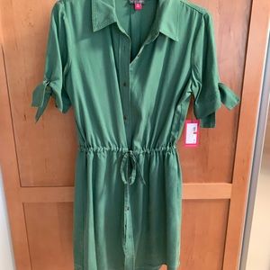 Vince Camuto XS green drawstring dress